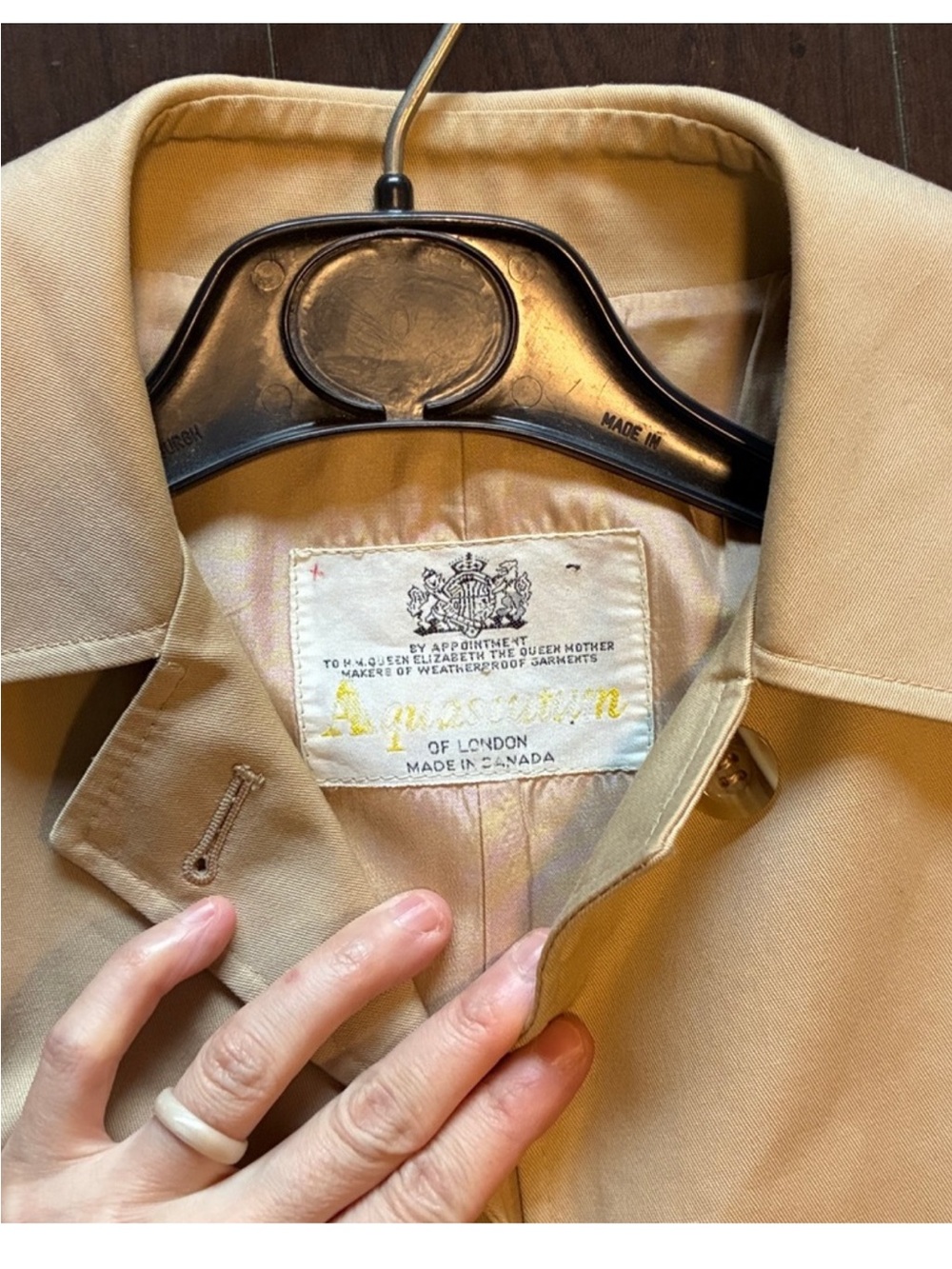 Aquascutum of London Aqua 5 classic single breasted long trench coat medium - Picture 3 of 4